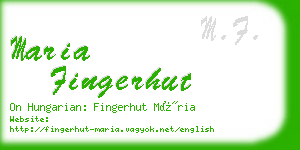 maria fingerhut business card